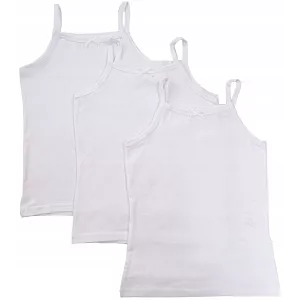 ZESTAW 3-PAK PODKOSZULEK dziewczęcy na szelkach koszulka biel 134/140 Y859A