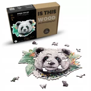  Puzzle drewniane Puszysta Panda | Fluffy Panda | 140 elementów | L