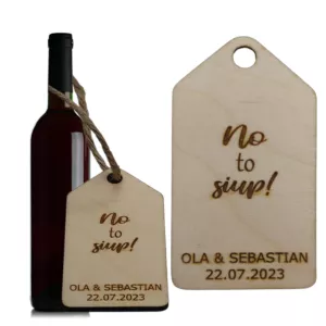 Etykiety zawieszki na butelki wódkę weselną wino No to Siup 40szt