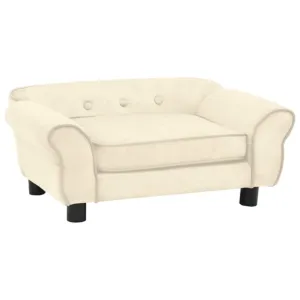 Sofa dla psa, kremowa, 72x45x30 cm, pluszowa