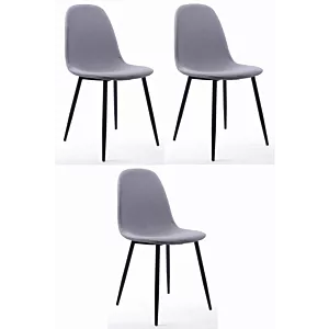 Krzesło DART - jasno-szare / nogi czarne x 3