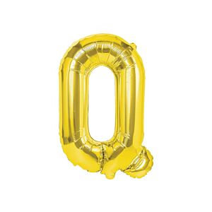 Balon foliowy „litera Q”, złota, 40 cm [balon na powietrze]