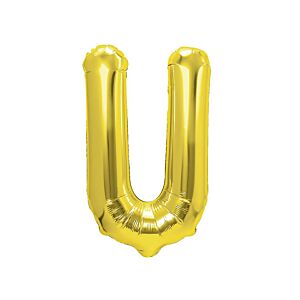 Balon foliowy „litera U”, złota, 40 cm [balon na powietrze]