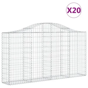 Kosze gabionowe, 20 szt, 200x30x100/120cm, galwanizowane żelazo