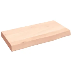 Półka, 40x20x4 cm, surowe lite drewno dębowe