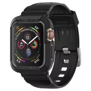 Spigen Rugged Armor Pro Case – Pasek z obudową do Apple Watch 44 / 45 mm (Czarny)