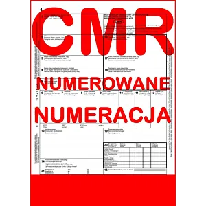 CMR List Przewozowy 100 kartek - 4 odcinki - 25 kompletów - NUMERACJA