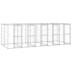 Kojec zewnętrzny dla psa, stal galwanizowana, 12,1 m²