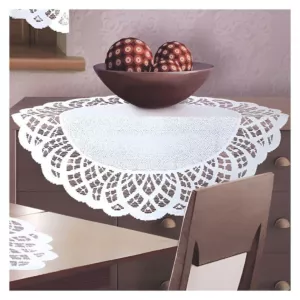 Lucjan biała okrągła serweta 80 cm na stół ławę stolik estetyczny żakard