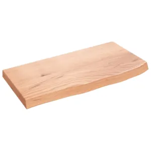 Półka, brązowa, 60x30x(2-4) cm, lakierowane lite drewno dębowe