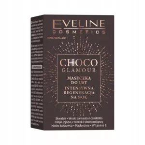 Eveline Choco Glamour Intensywnie regenerująca maseczka do ust na noc 12 ml