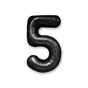 Balon foliowy "cyfra 5", czarna, 100 cm [balon na hel, cyfra duża, urodziny]