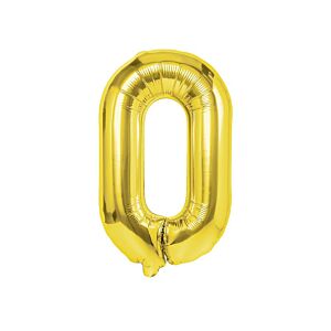 Balon foliowy „cyfra 0”, złota, 40 cm [balon na powietrze]