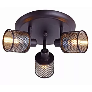 LAMPA SUFITOWA CANABERA PLAFON KAWOWE ZŁOTO 3X40W E14 KLOSZ BURSZTYNOWY