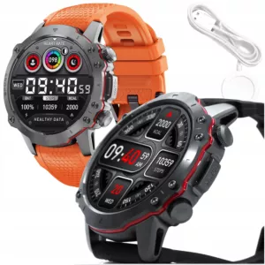 Zegarek smartwatch Kiano Sport męski rozmowy menu PL 2 paski w zestawie - Czarny