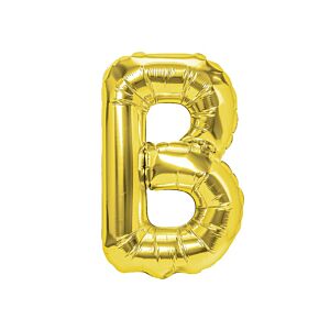 Balon foliowy „litera B”, złota, 40 cm [balon na powietrze]