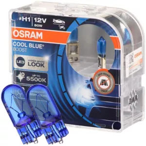 Niebieskie żarówki H1 OSRAM Cool Blue Boost + W5W