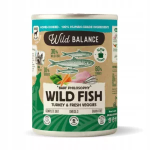 WILD BALANCE - Indyk z Dziką Rybą, marchwią i szpinakiem - 400g