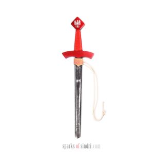 Miecz Drewniany Czerwony z Pendantem | Drewno | 45 cm | Średniowiecze Rycerz