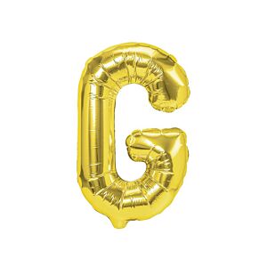 Balon foliowy „litera G”, złota, 40 cm [balon na powietrze]