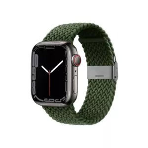 Crong Wave Band – Pleciony pasek do Apple Watch 42/44/45/49 mm (zielony)