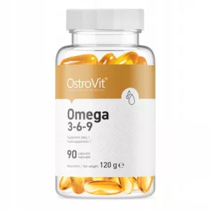 OstroVit Kwasy Tłuszczowe Olej Rybi Lniany wit E OMEGA 3-6-9 - 90 kapsułek