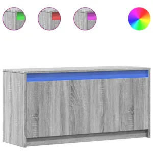 Szafka pod TV z LED, szary dąb sonoma, 100x34x50 cm