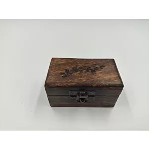 Drewniane Pudełko 9x5x4 cm Wzór Roślinny
