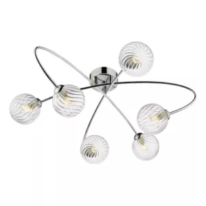 Lampa sufitowa Etta 6 Light Semi Flush Polished Chrome Clear Glass