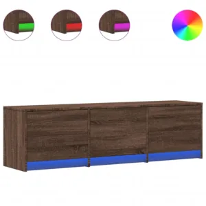 Szafka TV z LED, brązowy dąb, 140x34x40 cm
