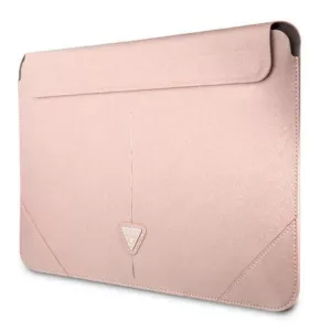 Guess Saffiano Triangle Logo Sleeve - Etui na notebooka 16" (różowy)