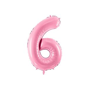 Balon foliowy "cyfra 6", różowa, 100 cm [balon na hel, cyfra duża, urodziny]