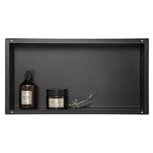 BALNEO WALL-BOX No Rim Black - Półka wnękowa bezramkowa czarna 60x30x7 cm