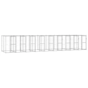 Kojec zewnętrzny dla psa, stal galwanizowana, 21,78 m²