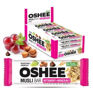 25x OSHEE Vitamin Musli Bar rodzynki - orzechy 40g