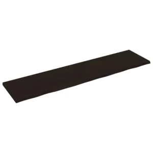 Półka, ciemnobrązowa, 200x50x(2-4) cm, wykończone drewno dębowe