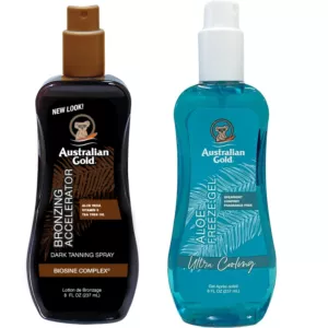 Australian Gold Dark Tanning Accelerator Spray Gel + Aloe Freeze Gel