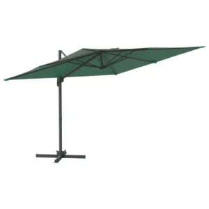 Parasol wiszący z aluminiowym słupkiem, 300x300 cm, zielony