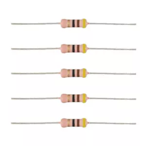 5x rezystor 220 Ohm tolerancja 5% moc 1W 220R