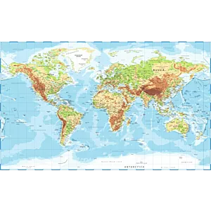 Plakat Mapa Świata Fizyczna 70cm x 115cm
