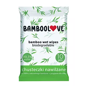 Bambusowe chusteczki nawilżane 10 szt Pocket Wipes Bamboolove