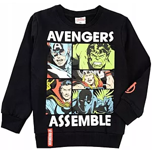 AVENGERS MARVEL BLUZA CHŁOPIĘCA OCIEPLANA MESZKIEM BAWEŁNA CZARNA 152 R705R