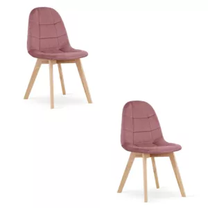 Krzesło BORA - ciemny róż aksamit x 2