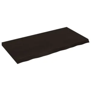 Półka, ciemnobrązowa, 120x60x(2-6) cm, wykończone drewno dębowe