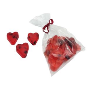 Mini mydełka czerwone serca 10 szt płatki róż
