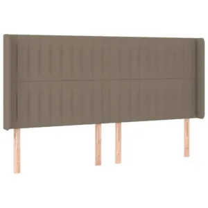 Zagłówek uszak, taupe, 183x16x118/128 cm, tkanina