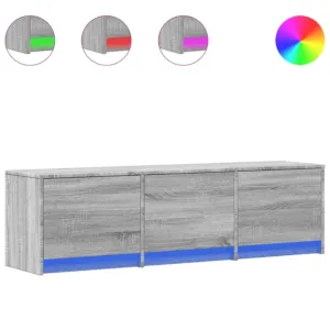 Szafka TV z LED, szary dąb sonoma, 140x34x40 cm