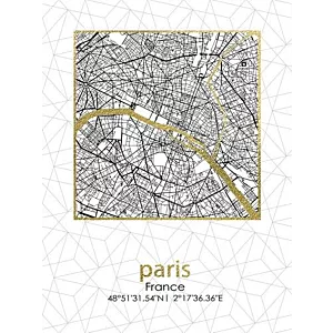 Obraz 45x60x1,8cm PLAN MIASTA PARIS wyprzedaż