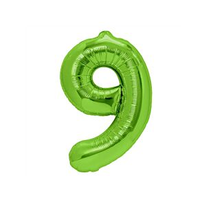 Balon foliowy "cyfra 9", zielona, 100 cm [balon na hel, cyfra duża, urodziny]