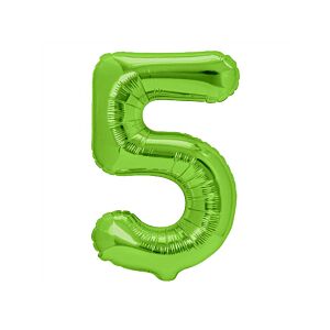 Balon foliowy "cyfra 5", zielona, 100 cm [balon na hel, cyfra duża, urodziny]